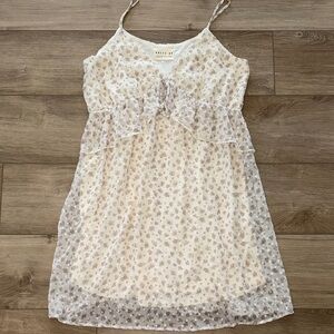 Dress Up Floral Spaghetti Strap Dress cream and beige size medium bohemian